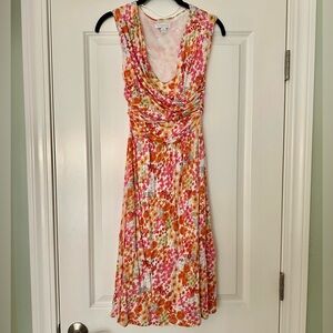 Charter Club Floral Faux Wrap Midi Dress Size S